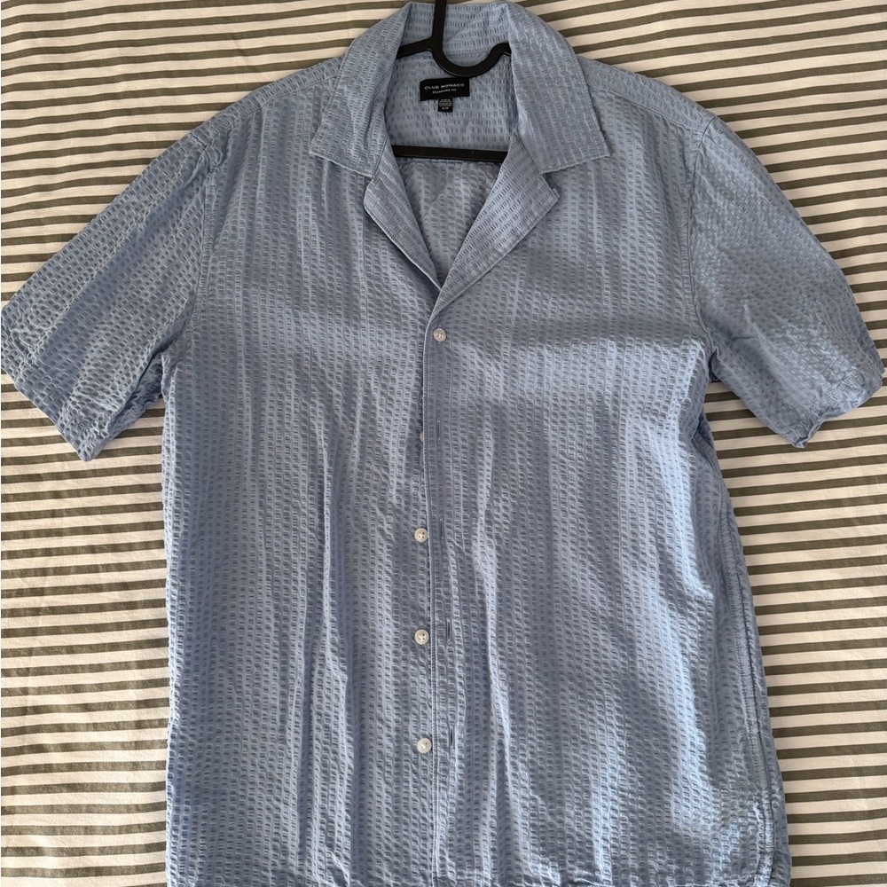 Club Monaco Casual Blue Button Down Shirt